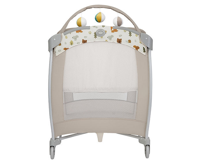 美國 Graco Contour® Electra 安撫遊戲床連更換台 - 自然足印 (初生 ~ 3歲 / 15kg) 簡單按鍵收摺設計 | 收納袋方便攜帶