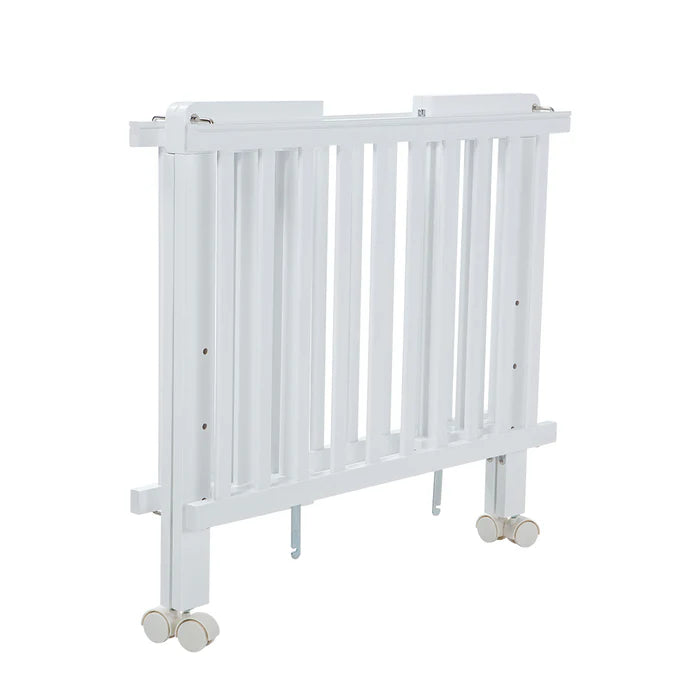 LA Baby Folding Wooden Crib #2100F (Includes Seahorse Mattress) - 3 adjustable height levels, compact storage | 90x60.5x87cm