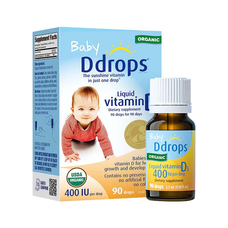 Canadian Baby Ddrops Vitamin D3 drops 2.5ml (400IU 90 drops) Suitable for 0 months and above | Helps strengthen bones and teeth