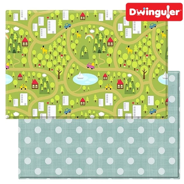 韓國 Dwinguler 家居安全遊戲墊 - 薄荷點點小鎮 (大碼 210x140x1.3cm)