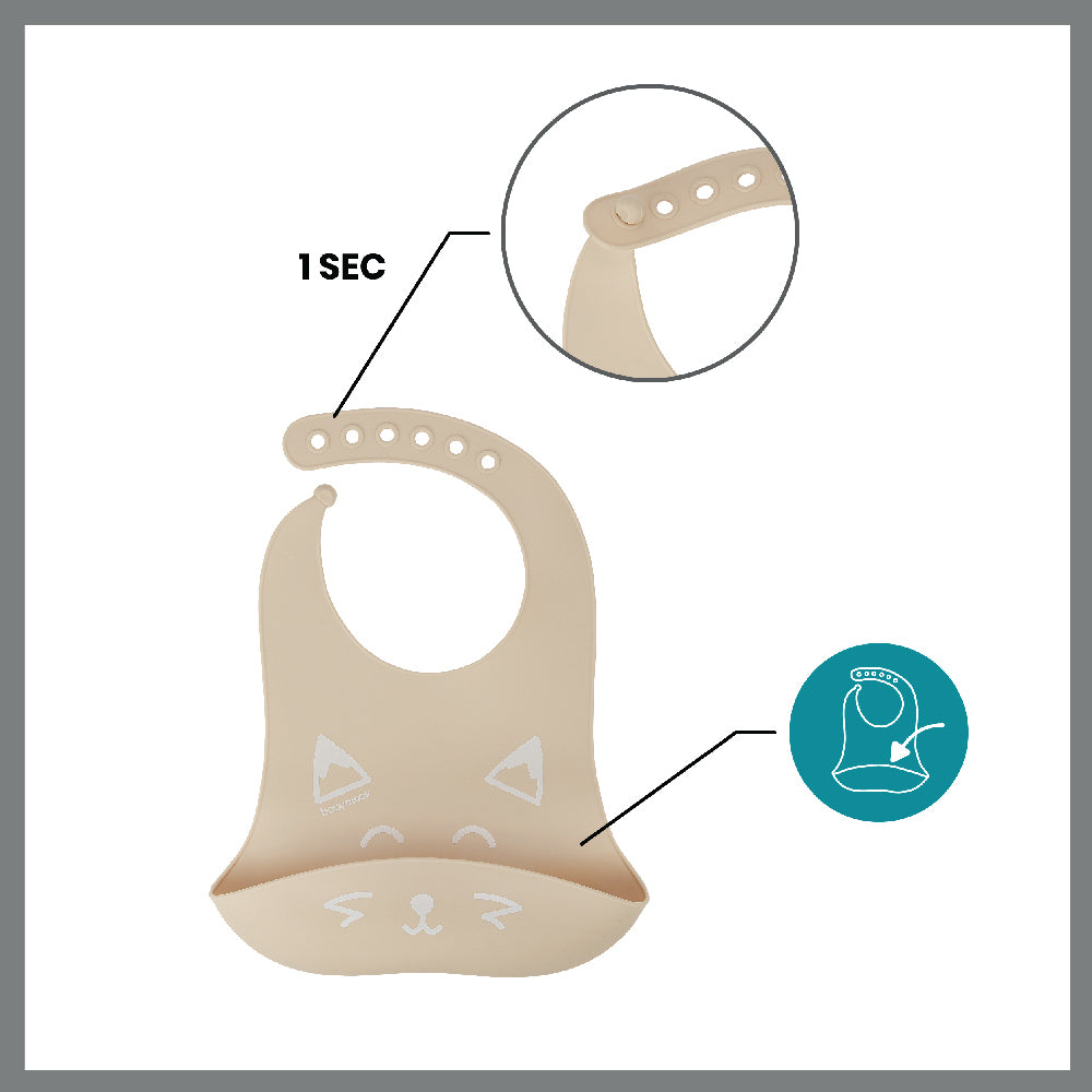 French Babymoov First'Isy Silicone Feeding Set 3 pieces (bib/bowl/spoon) Suitable for 6 months and above