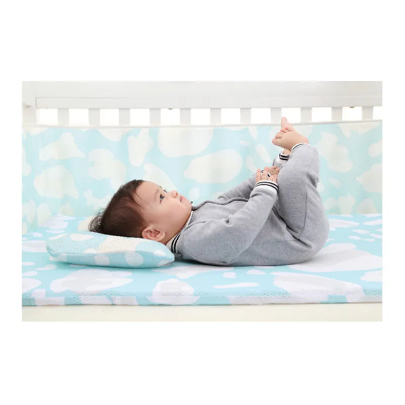 Comfi Baby Breathing Shaped Pillow - Blue (Suitable for 0-18 months) Fully breathable | Anti-suffocation | Hypoallergenic