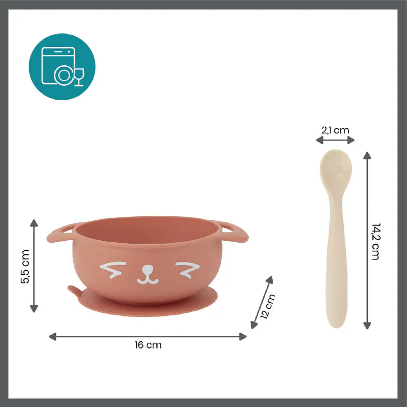法国Babymoov Tast'Isy 矽胶餐碗汤匙组(适合15个月或以上)