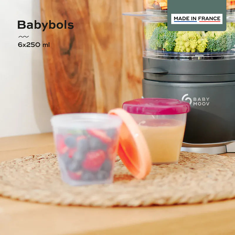 法國 Babymoov Babybols 密封食物儲存碗 – L碼 (250ml x 6個) 法國製造 | 非常適合保存、儲存和加熱嬰兒食物