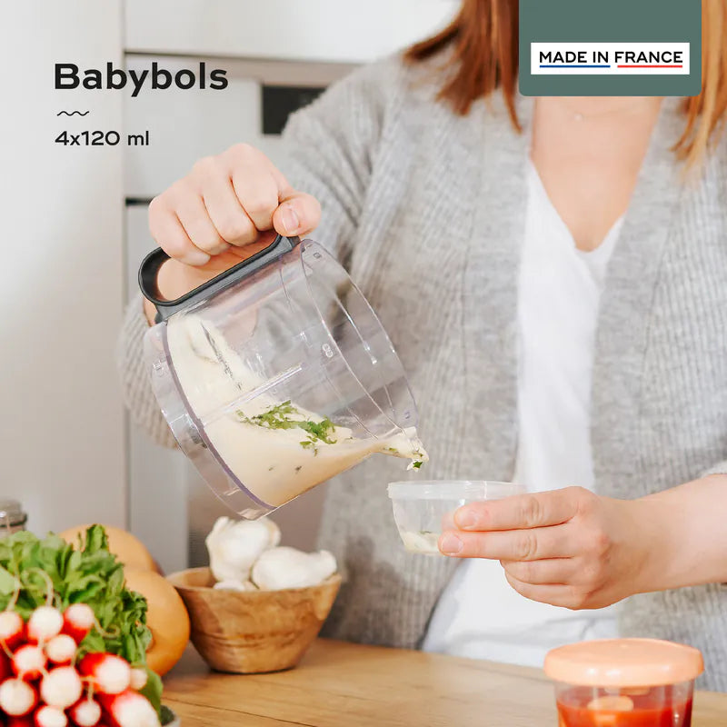 法國 Babymoov Babybols 密封食物儲存碗 - S碼 (120ml X 6) 法國製造 | 非常適合保存、儲存和加熱嬰兒食物