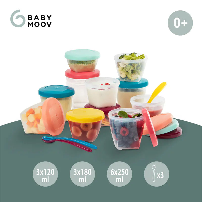 法國 Babymoov Babybols 密封食物儲存碗套裝 (法國製造) 非常適合保存、儲存和加熱嬰兒食物)