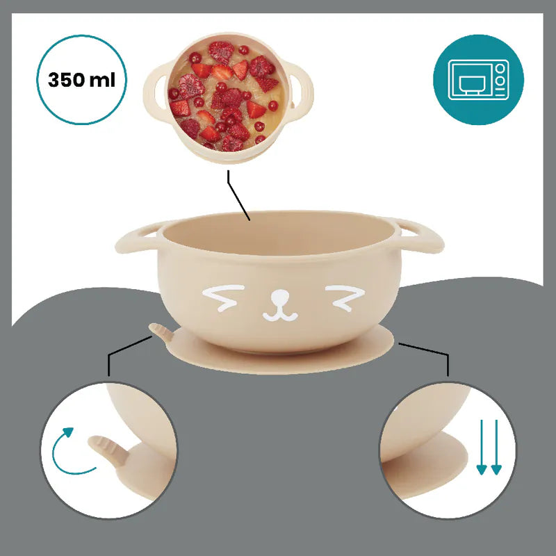 French Babymoov First'Isy Silicone Feeding Set 3 pieces (bib/bowl/spoon) Suitable for 6 months and above
