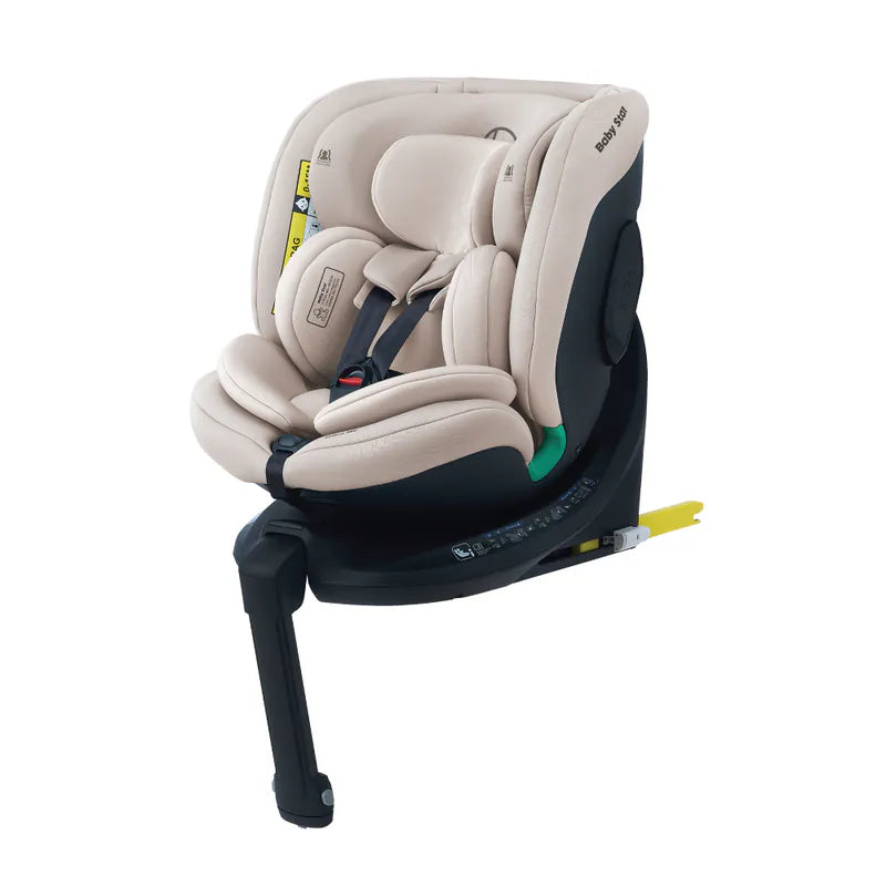 Baby Star Sedona 360 i-Size ISOFIX 成長型汽車安全座椅 – 沙色 (適合0-36kgs | 360度旋轉座椅)