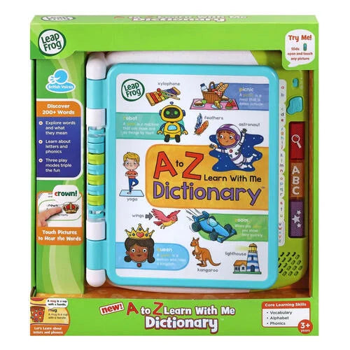Leap Frog English Dictionary (ages 3-6) with over 200 words helps children expand their vocabulary with words about animals, objects, food, and more