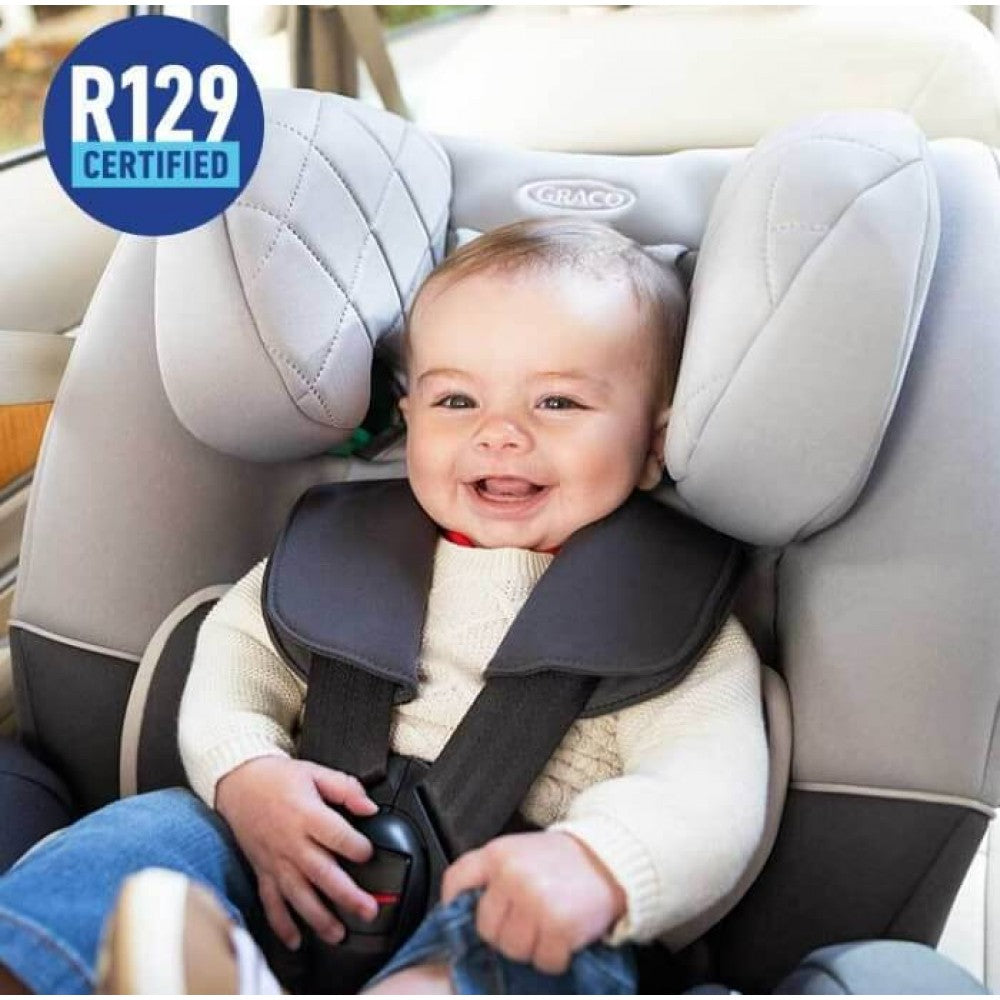 美國 Graco Slim Fit R129 2-in-1 成長型汽車安全座椅 (Iron) 初生~12歲 | 40~145cm