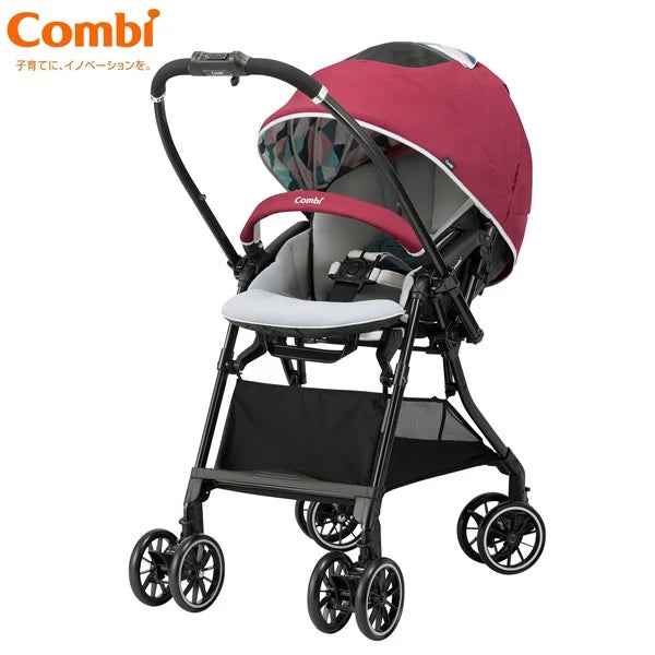 日本 Combi Sugocal Light 全自動四輪轉向嬰兒手推車 (莓果紅) 適合0至3歲 | 僅4.7kgs