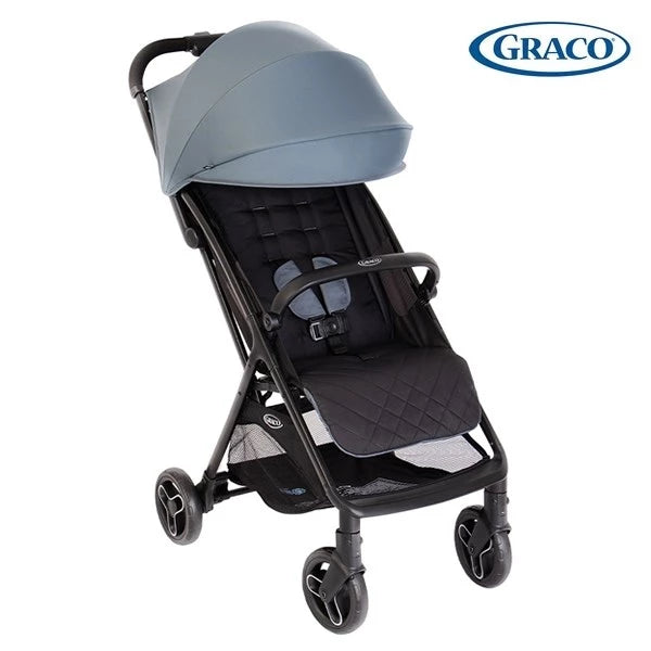 美國 Graco Myavo 輕量型秒收嬰兒手推車 - 霧藍 (初生 ~ 4歲 / 22kg) 自動折疊功能 | 附送原裝雨篷
