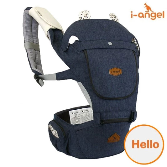 韓國 I-Angel Hello 2合1 四季型腰櫈揹帶 (防水系列) - 深藍 (適合3個月或以上) 韓國製造