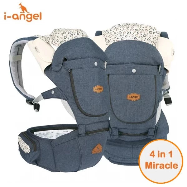 韩国I-Angel 4合1 New Miracle 四季型腰凳背带(防水系列) - 深蓝(适合1个月或以上) 韩国制造