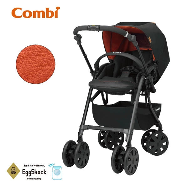 日本Combi CrossGo 全自动四轮转向婴儿手推车(黑色) 1个月~约3岁| 车重6.7kgs