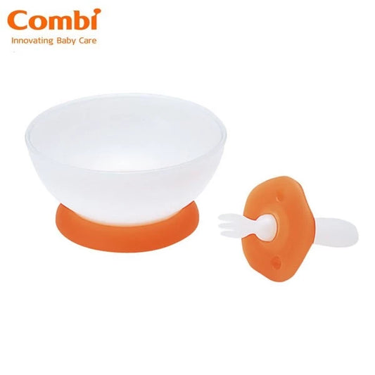 日本 Combi Baby Label 初學小碗小叉套裝 (適合5個月或以上)