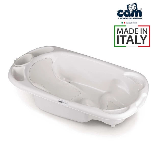 Italian CAM Baby Bagno Baby Bathtub (Pearl White) Suitable for 0-12 months | Made in Italy