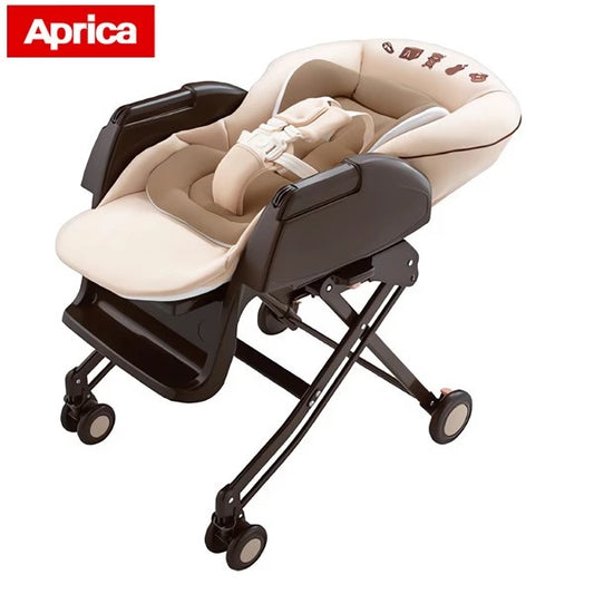 日本Aprica YuraLism DX 高低调节餐椅摇床- 榛子啡(原装行货| 适合0-4岁)