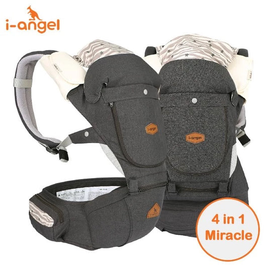 韓國 I-Angel 4合1 New Miracle 四季型腰櫈揹帶 (防水系列) - 深灰色 (適合1個月或以上) 韓國製造