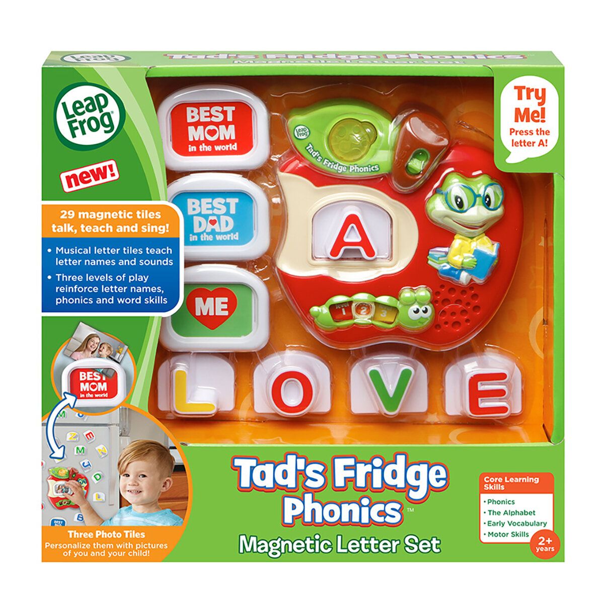Leap Frog 字母學習冰箱磁石貼 (適合2-5歲) 磁性字母拼板可以幫助孩子們學習每個字母的形狀