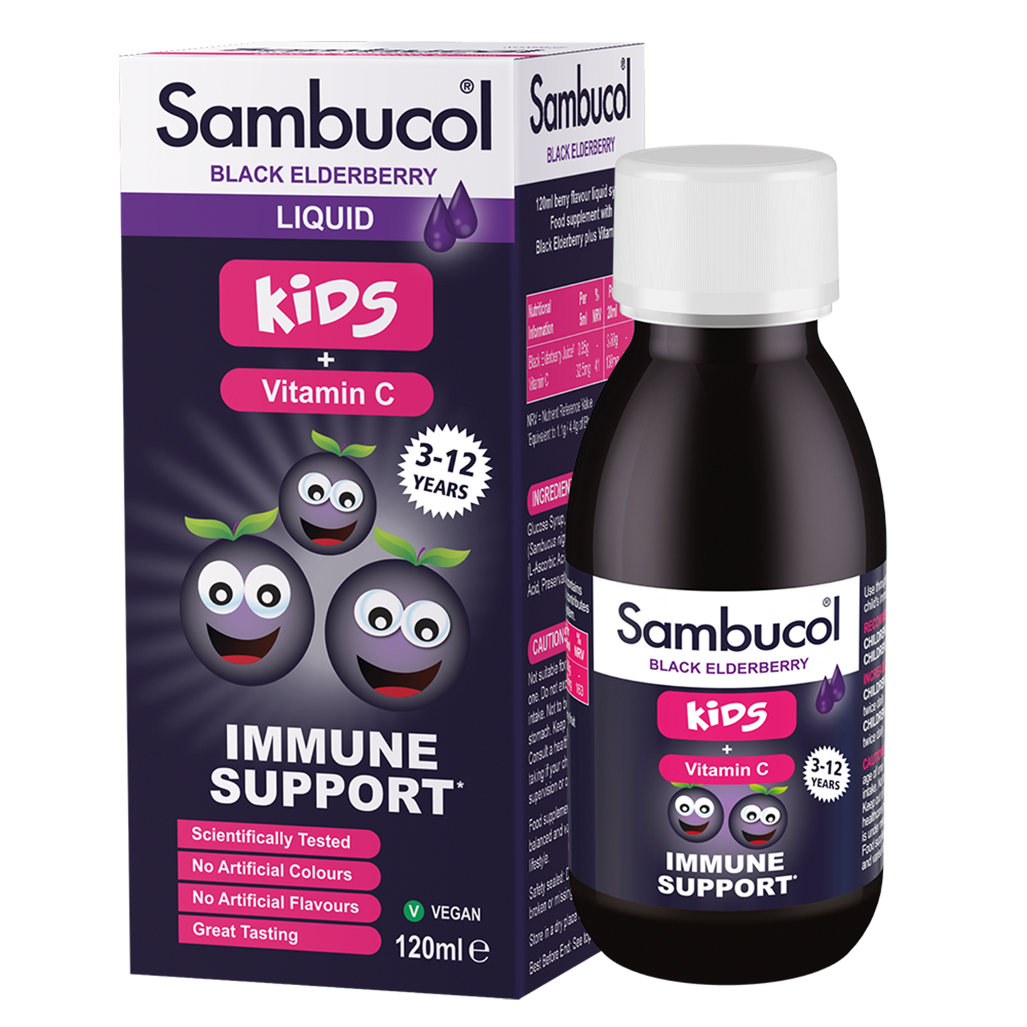 Sambucol 兒童黑接骨木果漿 120ml (適合1歲以上兒童,有助於增強免疫力和緩解感冒症狀)
