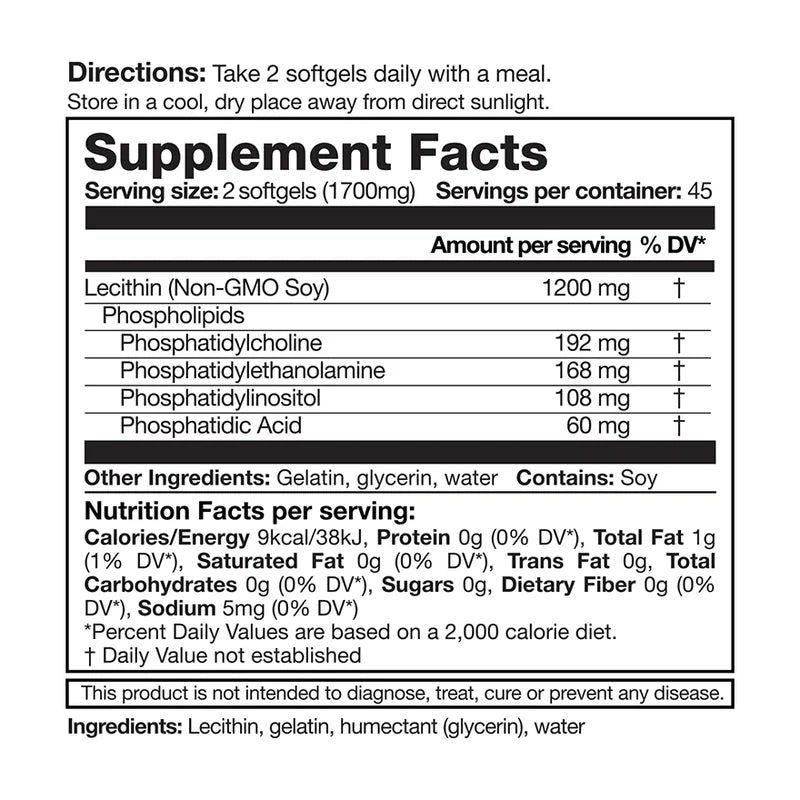美国LIFE NUTRITION 乐怡善非转基因大豆卵磷脂90粒(适合哺乳期妈妈母乳喂养) 香港行货