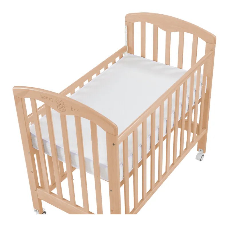 Baby Star Cozzi 嬰兒木床 (包括4”床褥) – 原木色 / 白色 | 歐洲櫸木 | 長109.2 x 闊66.2 x 高103.6厘米 - RB Baby 嬰幼兒用品店