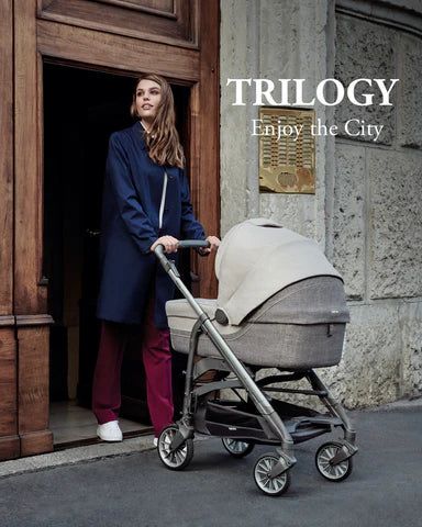意大利 Inglesina Trilogy System 三合一手推車套裝 - 棕色 (睡籃、手推車、汽車安全座椅，及配件)