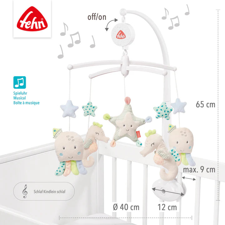 德國 Fehn SEA CHILDREN 初生嬰兒發條音樂床鐘 (八爪魚) 🎁百日宴/ BB Shower 送禮首選！