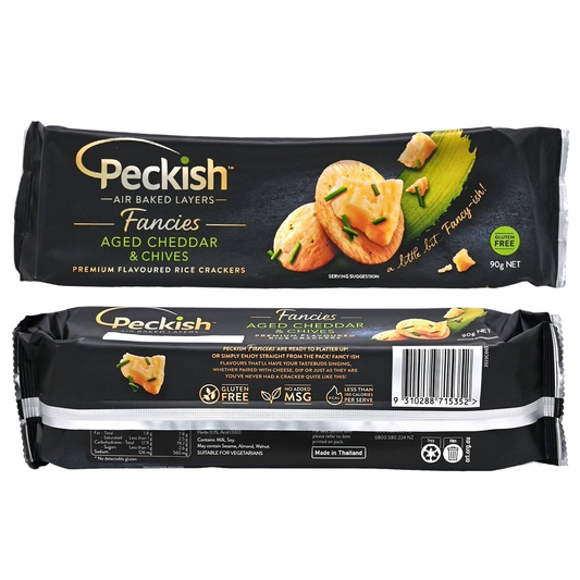 澳洲 Peckish 陳年車打芝士和細香蔥口味米餅 90g (不含麩質，不添加棕櫚油和味精 | 適合素食者)