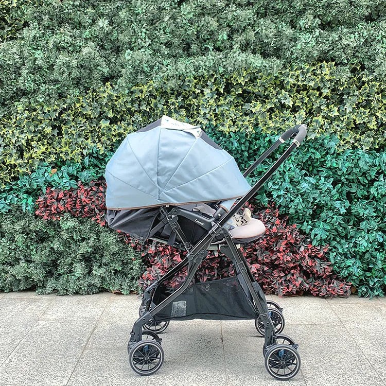 Combi Sugocal Light Automatic Four-Wheel Stroller (Sky Blue) for ages 0 to 3 | Only 4.7kg