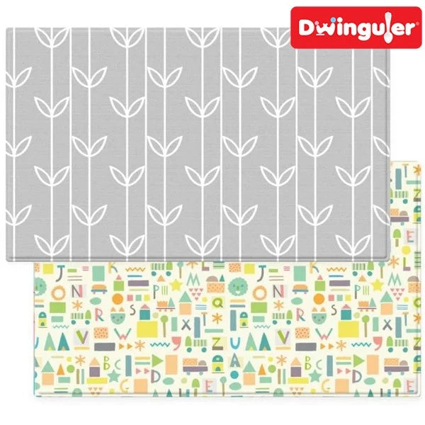 韓國 Dwinguler 家居安全遊戲墊 - 灰葉字母 (大碼 210x140x1.3cm)