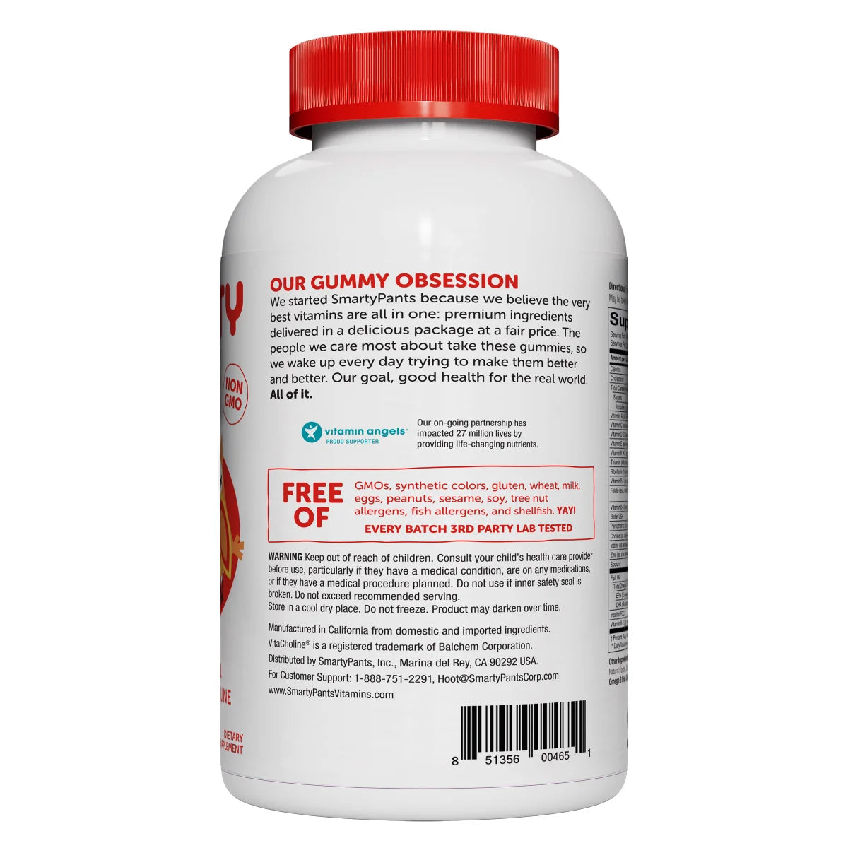 SmartyPants Vitamins Kids Multivitamin + Omega 3 (180 gummies) in 3 delicious flavors: Lemon, Orange and Strawberry Banana