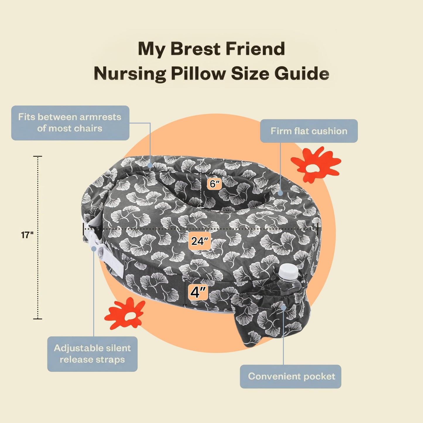 美國 My Brest Friend 孕婦哺乳枕 (銀葉炭灰) 🏥專業人士推薦，為哺乳顧問及醫院常用款