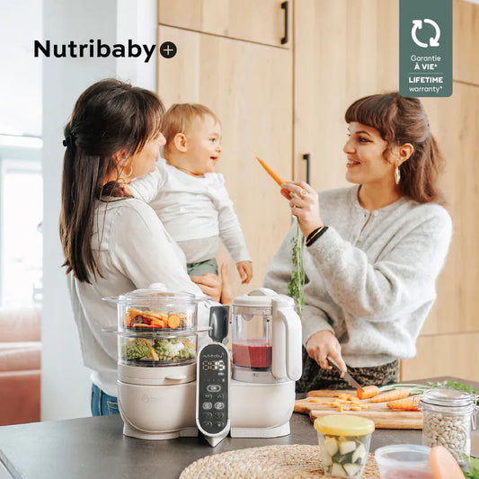 法國 Babymoov Nutribaby(+) 6合1 蒸煮食物攪拌調理機 - 粉嫩米 (蒸煮、攪拌、解凍、加熱食物、奶瓶消毒及暖奶)