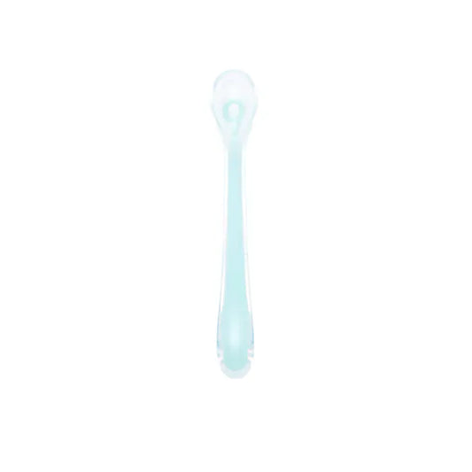 French Babymoov Stage 1 Silicone Feeding Spoon - Aqua (Suitable for use from 6 months)
