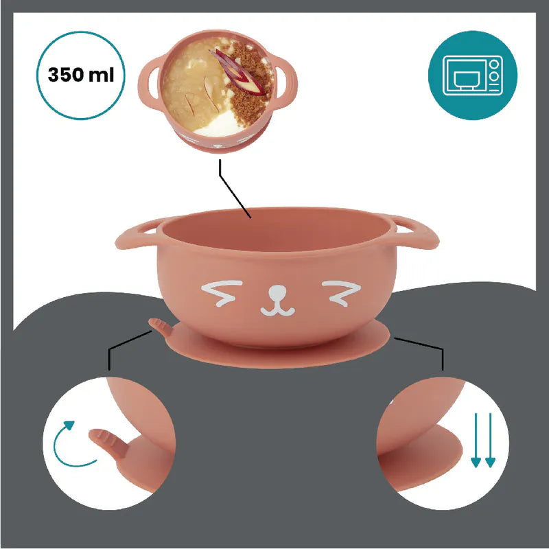 French Babymoov Tast'Isy Silicone Bowl and Spoon Set (Suitable for 15 months and above)