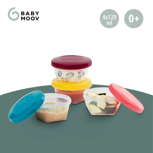 法国Babymoov Babybols 密封食物储存碗- S码(120ml X 6) 法国制造| 非常适合保存、储存和加热婴儿食物
