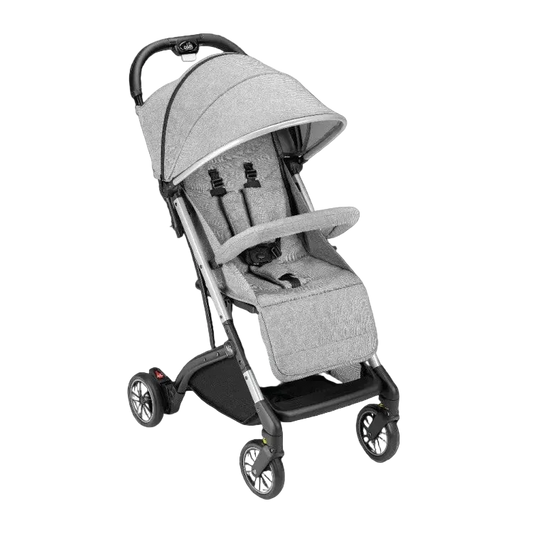 Italian CAM Compass portable baby stroller - gray and silver (suitable for 0~48 months) with accessories: wind and rain cover, mosquito net, storage bag