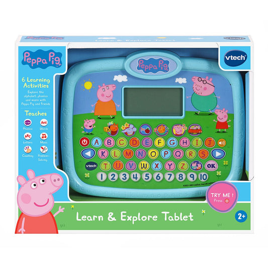 VTech Peppa Pig 小猪佩奇平板电脑(适合2岁+) 六项互动活动教授字母、语音、计数、解决问题的技能、音乐和单词