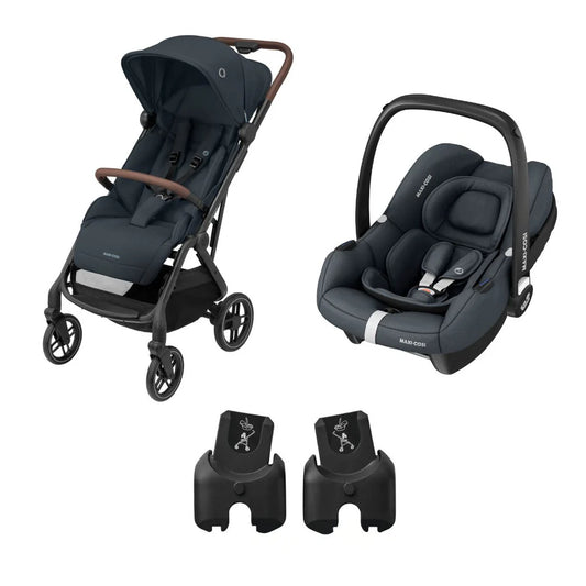 荷蘭 Maxi Cosi Soho 手推車配 Cabriofix i-size 汽車座椅套裝 - 石墨色 (新生兒-4歲 / 22kg) 🌟送LEONA接駁器