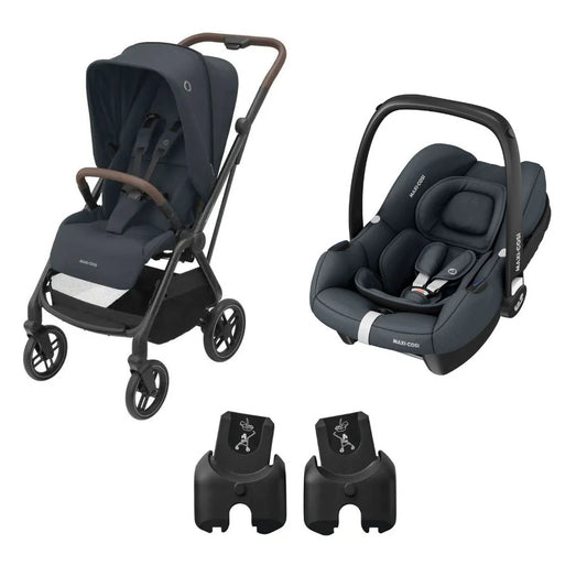 荷兰Maxi Cosi Leona 2 双向手推车- 石墨色(适合0-4岁| 可调节靠背高度) 