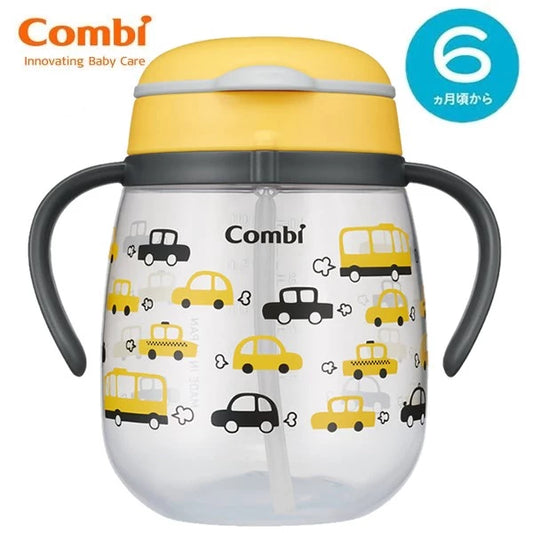 日本Combi LakuMug 学习杯(吸管型) 340ml - 活力车车| 适合6个月或以上| 日本制