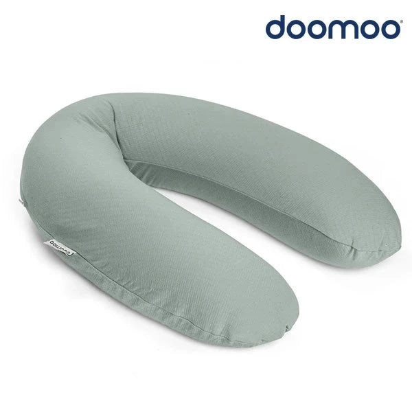 比利時 Doomoo BUDDY 有機棉舒眠月亮枕 - 湖水綠 (提升睡眠品質，孕媽咪最佳生活夥伴)