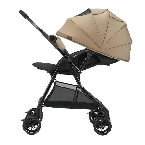 日本 Combi Sugocal L Compact 全自動四輪轉向嬰兒手推車 (卡其) 適合0至3歲