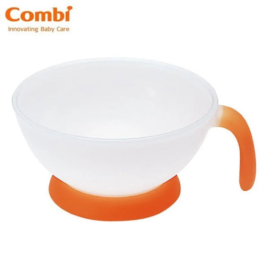 日本Combi Baby Label 易握婴儿饭碗- 橙色(容易拿握的手柄设计)