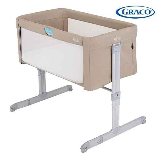 美國 Graco SWEET2SLEEP™ 床邊伴睡嬰兒床 - 燕麥 (初生 ~ 6個月 / 9kg) 輕鬆單手操作上落床欄 | 收納袋方便收藏/攜帶