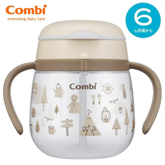 日本Combi LakuMug 学习杯(吸管型) 240ml - 露营时光| 适合6个月或以上| 日本制