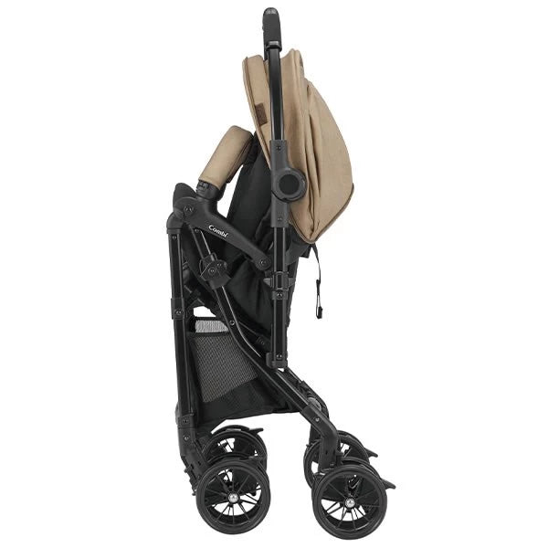 日本 Combi Sugocal L Compact 全自動四輪轉向嬰兒手推車 (卡其) 適合0至3歲