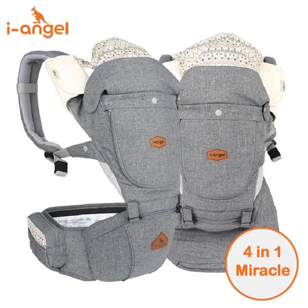 韩国I-Angel 4合1 New Miracle 四季型腰凳背带(防水系列) - 浅灰色(适合1个月或以上) 